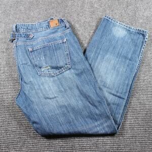 American Eagle Boy Fit Distressed Straight Jeans Women’s 12 Regular 100% Cotton
